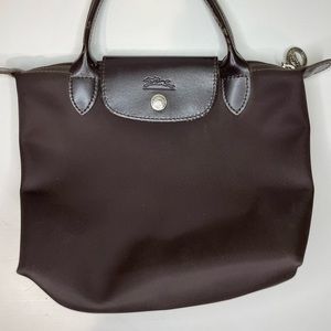 Longchamp Pliage brown canvas handbag